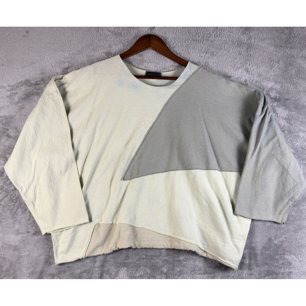 Vintage 90s MICHELE LAMY Colorblock Raw Seam Slouch Top